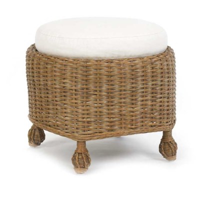Eastern Shore Round Cushioned Ottoman